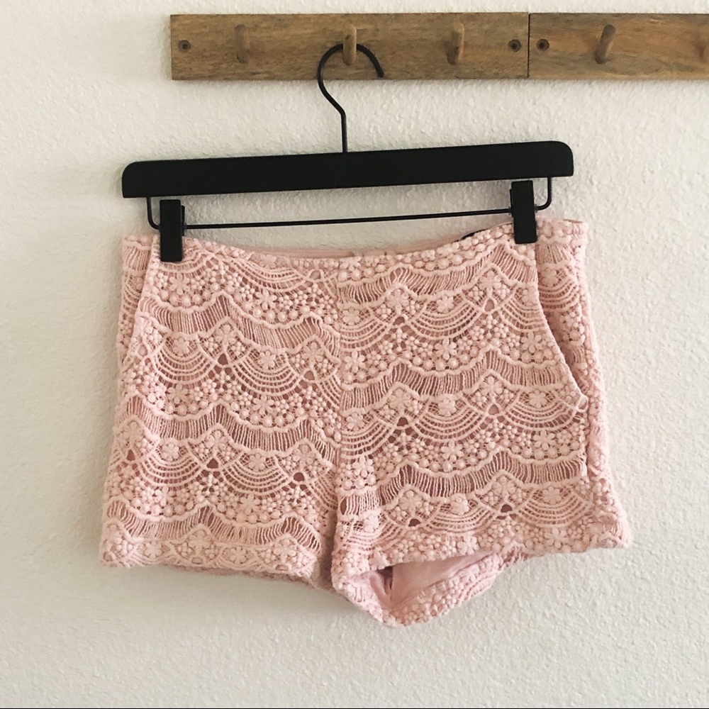 Forever 21 Blush Crochet Lace with Exposed Zipper